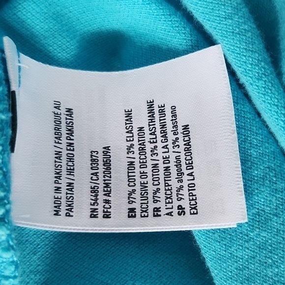 American Eagle Classic Fit turquoise polo with Tiki applique Size: MT - Picture 10 of 10